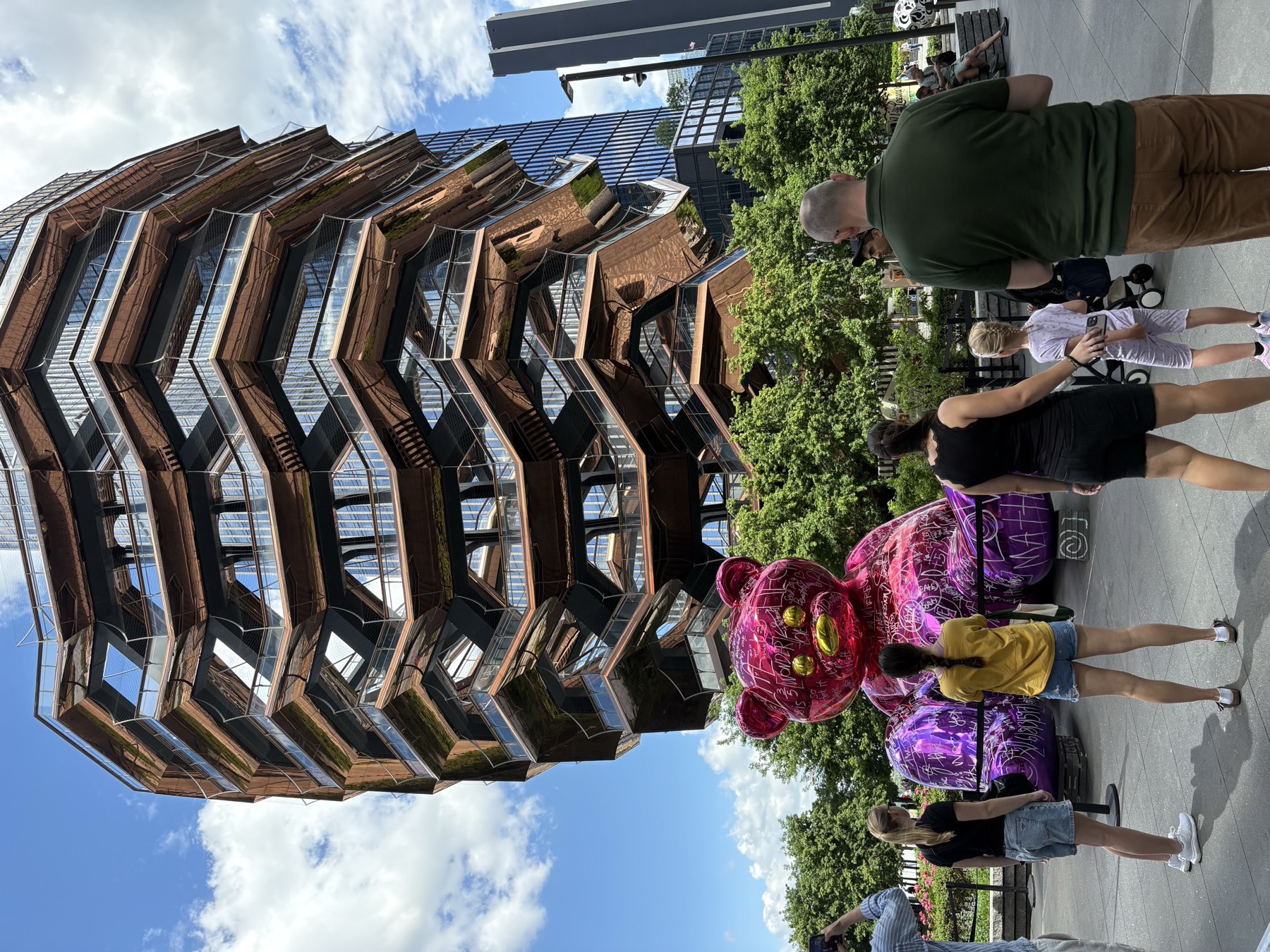 The Vessel in Hudson Yards, because even the weird shiny landmarks become part of the walk